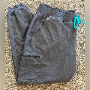 Zamora Jogger Scrub Pants Size XXL Grey Blue Ties